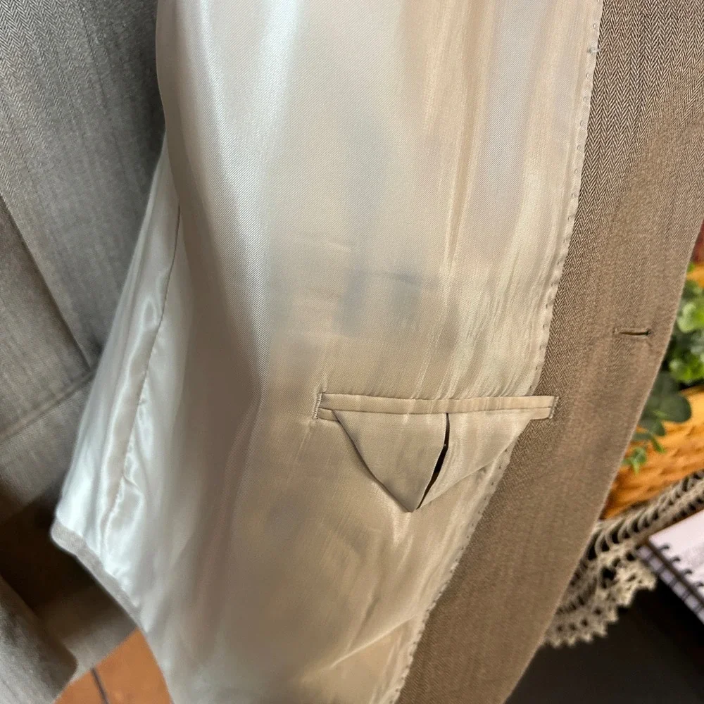 Ralph by Ralph Lauren Mens Blazer Tan Two Button‎ Classic Fit Business  Preppy